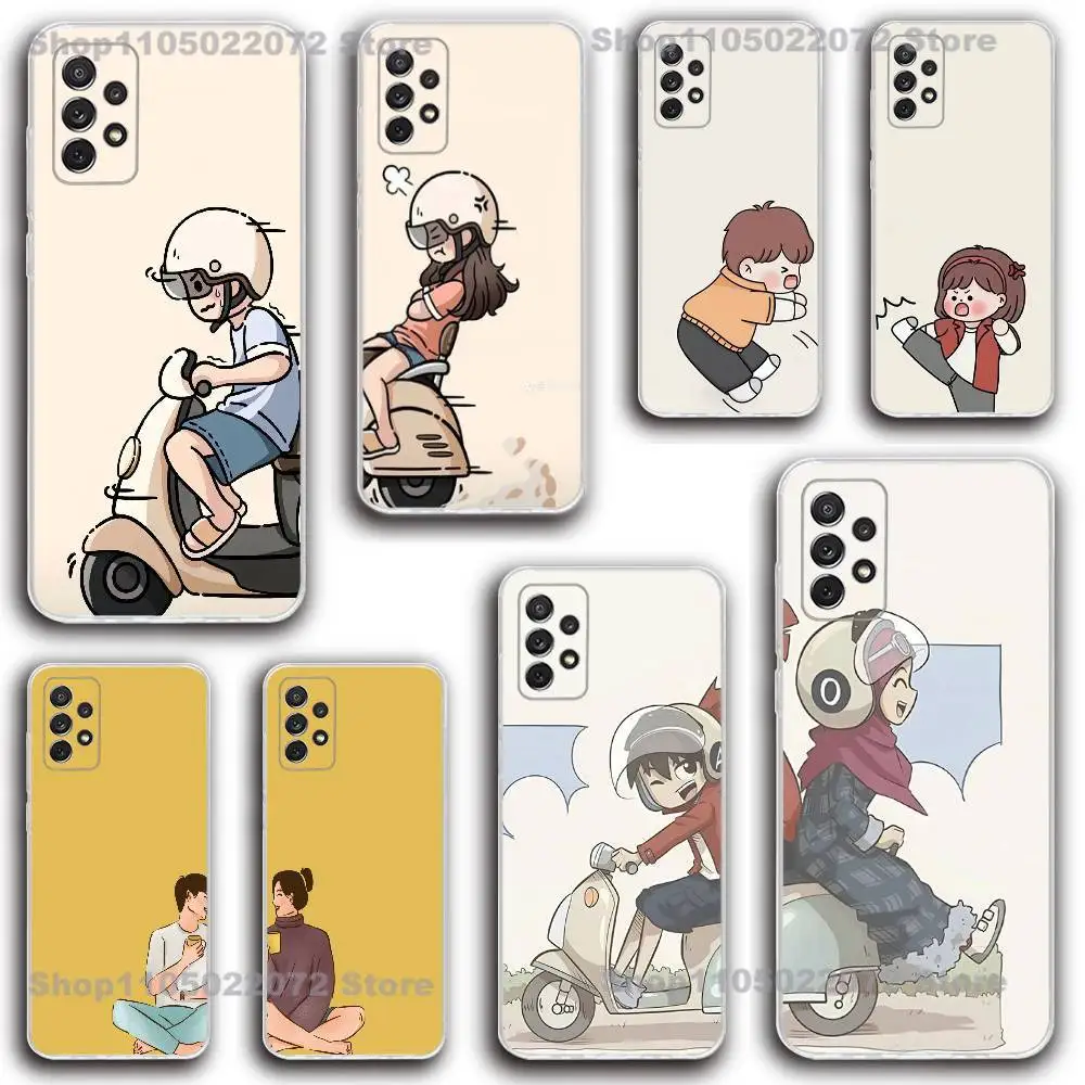 

Phone Case Silicone For Samsung S30,Cute Boy Gir Paired Couple Funny23,21,22,20 FE lite,S10,9,PIus Note20ultra Soft Transparent