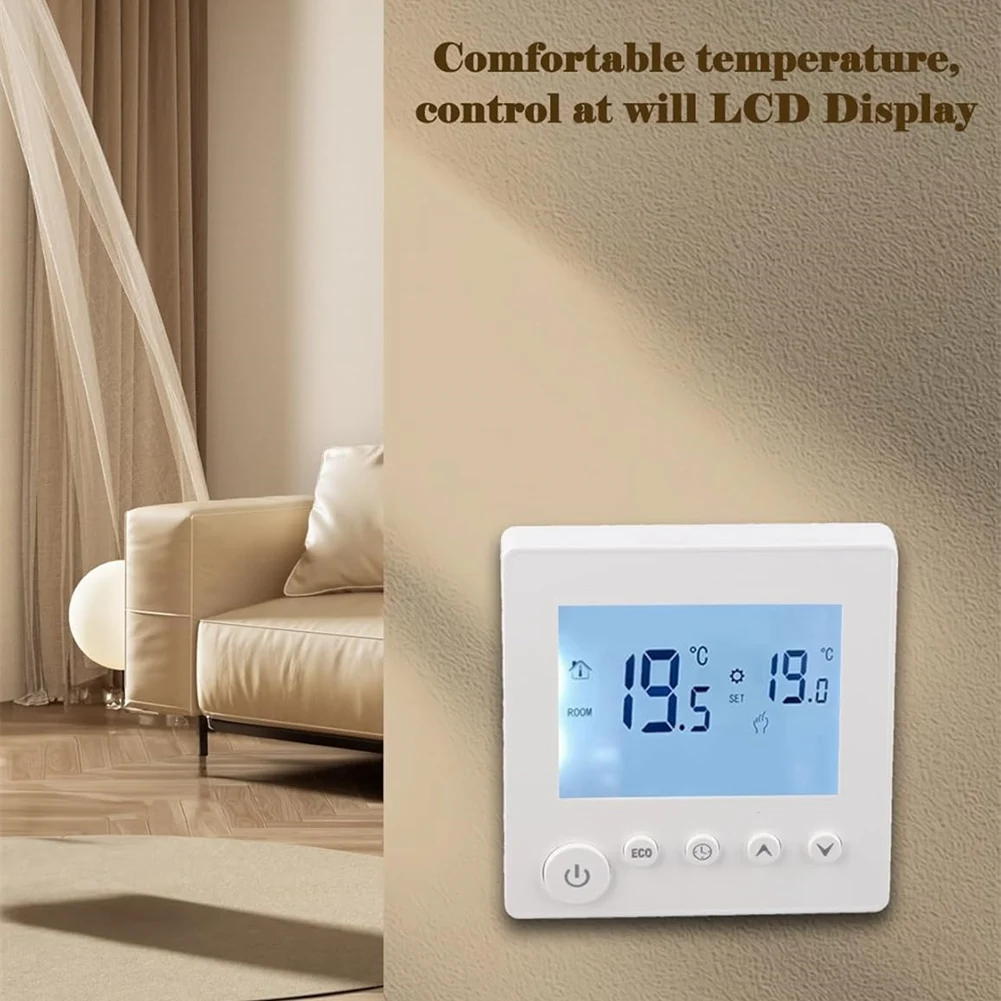 Smart Electric Heating Thermostat With Programmable Features And LCD Display For AC 95-240V, 25AN01R