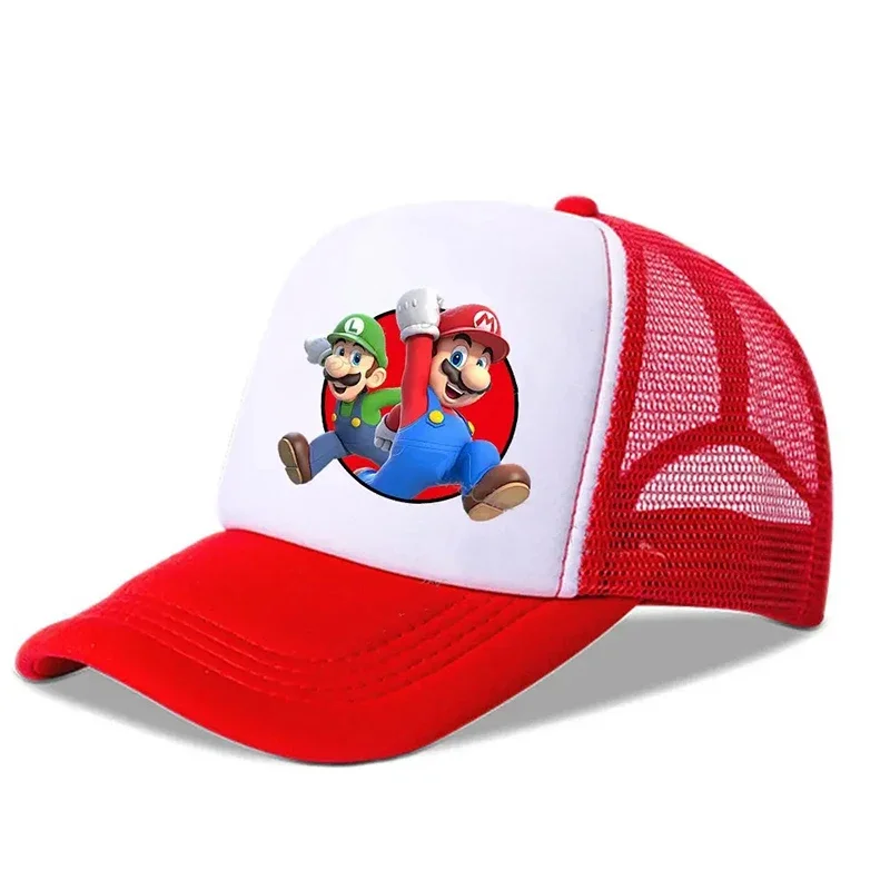 MINISO Anime Cartoon Super Mario Bros Children Boys Girls Outdoor Sport Baseball Caps Summer Men Women Hip Hop Sunshade Mesh Hat