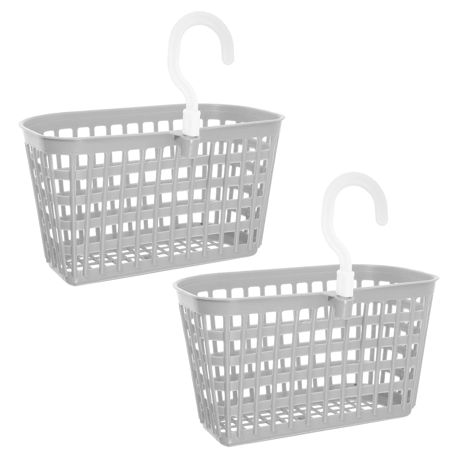 

2 Pcs Bathroom Hanging Basket Tank over Shower Door Organizer Grocery Storage Baskets Plastic with Handle Tub Child