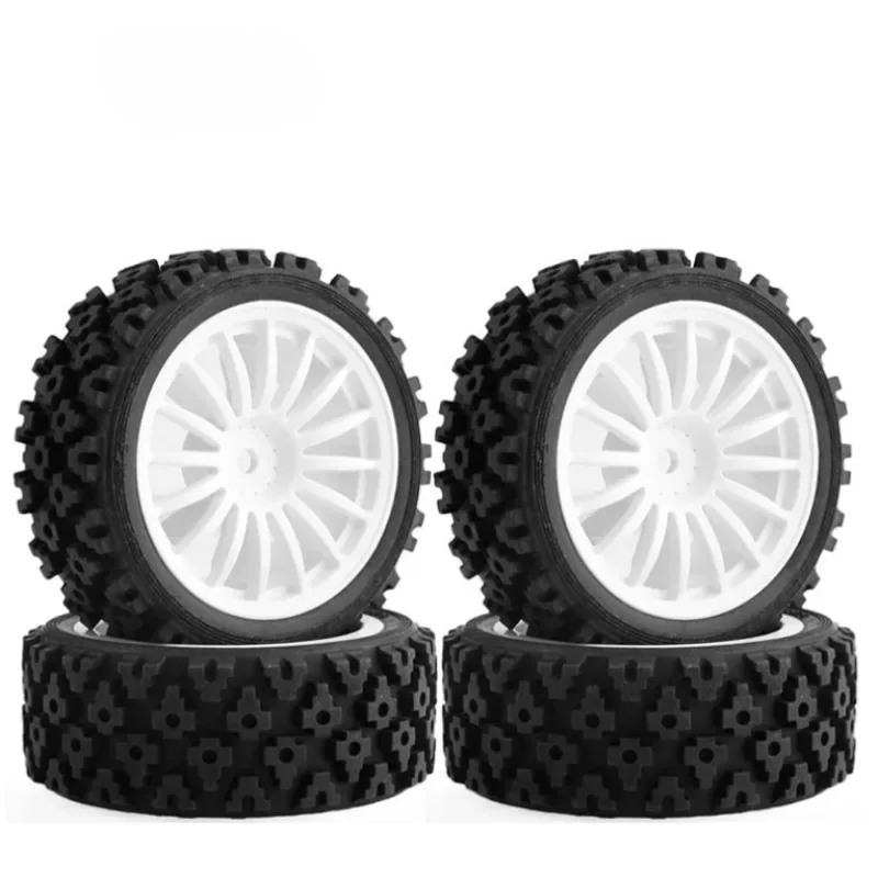 4x  68mm Wheel Rim Tire Wear Resist 1/10 RC Upgrade 1/10 RC Rally Car for XV01 XV02 Parts Model Buggy Accessories RC Hobby Car