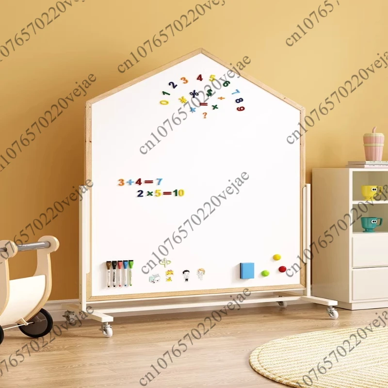 Children's drawing board double-sided magnetic movable bracket easel baby home graffiti whiteboard erasable blackboard
