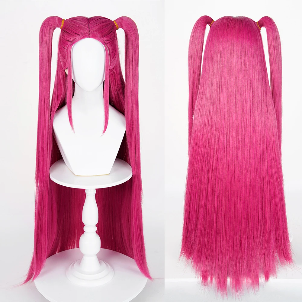 

Rose Red Synthetic Long Straight Wigs Middle Part Anime Game Cosplay Fluffy Wig Heat Resistant for Daily Party