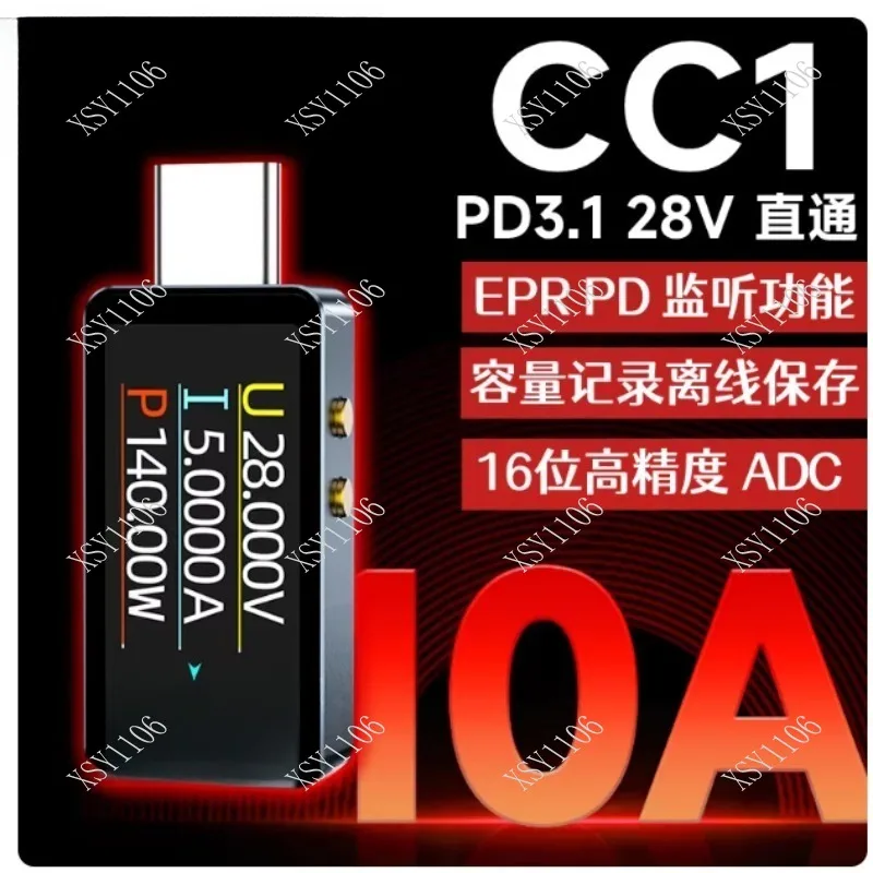 USB Tester PD3.1 Type-C Voltmeter Ammeter 28V Color Screen WITRN CC1 Electronic Testing Tool for Data Ports Charging Cab