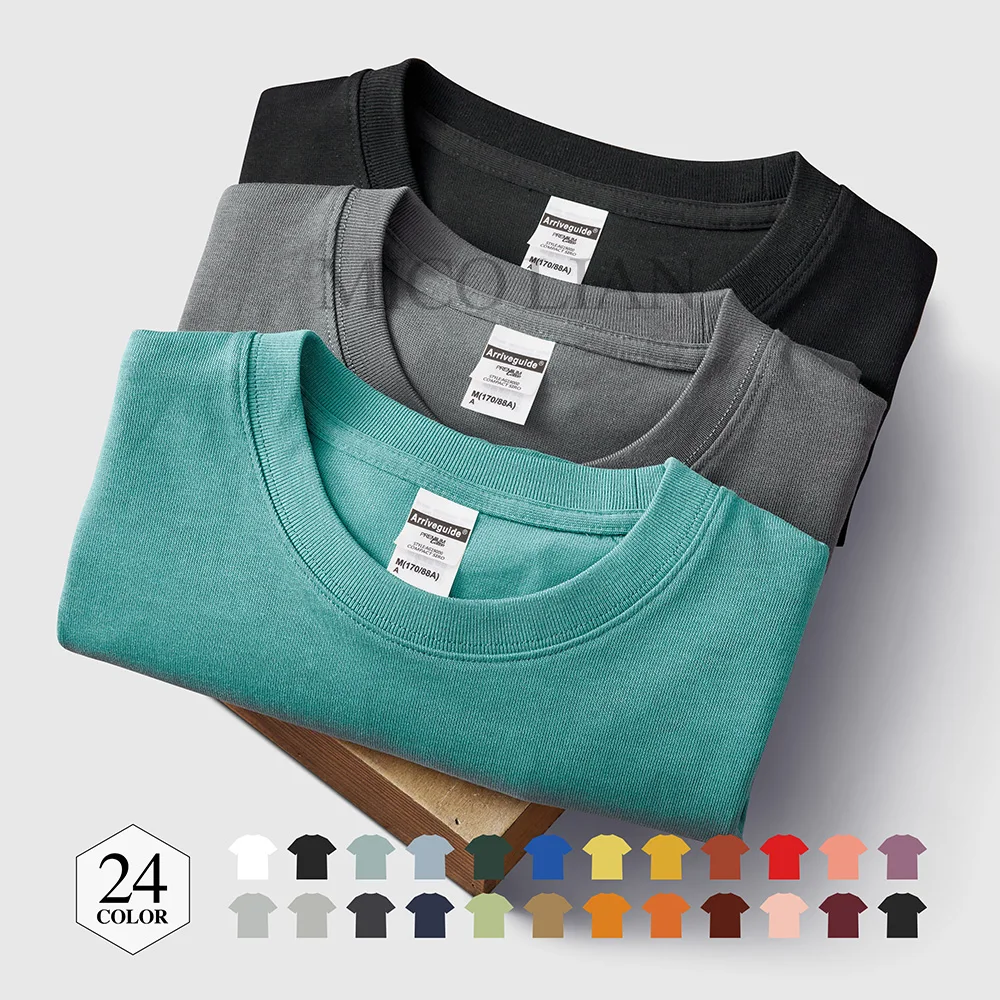 Men100% Cotton Solid Color T-shirt Blank Oversized Short-Sleeve Plain Top Tee Plain Custom T Shirt High Quality Clothing AG40