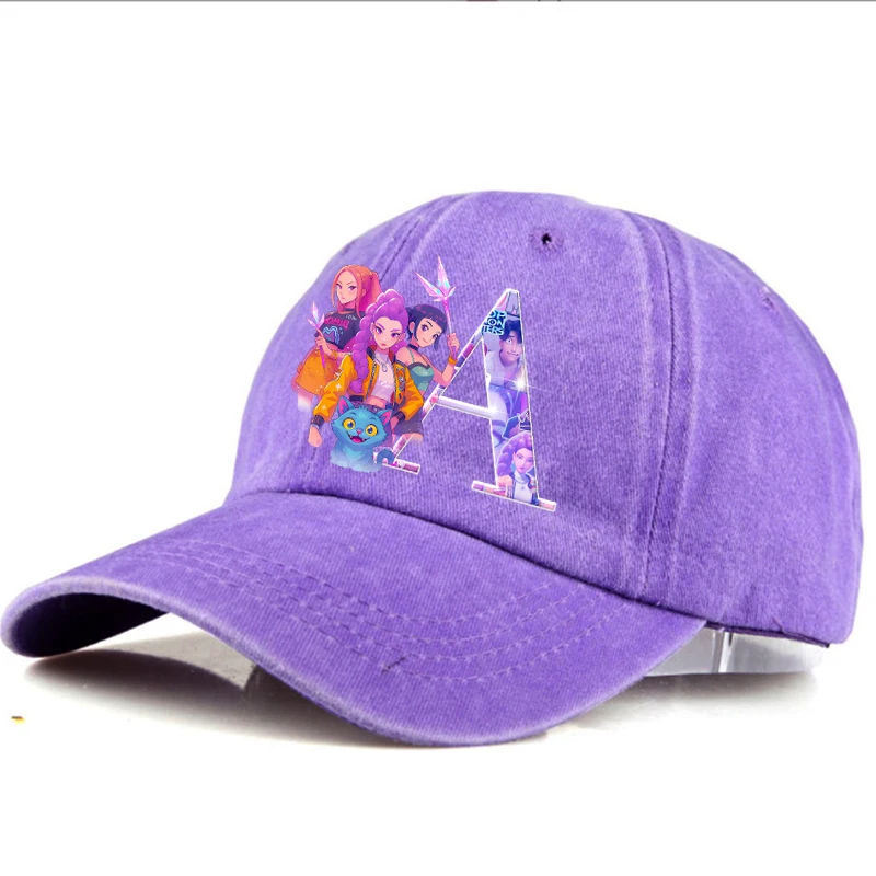 Kpop Demon Hunter Hat Letter A-Z Baseball Cap for Women Summer Adjustable Sun Hat Anime Cute Retro Sunbonnet Adult Headgear Gift