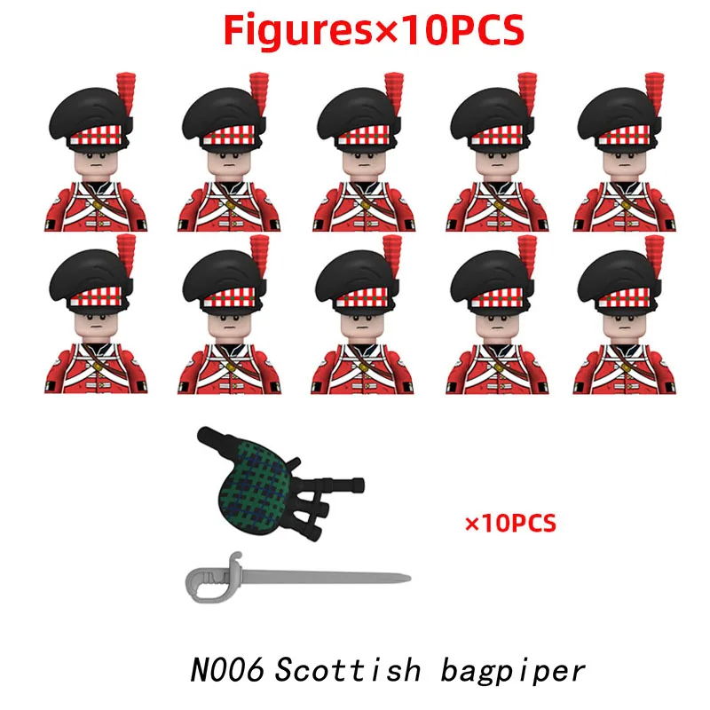 MOC Historische Militär-Bausteine Figuren Napoleonische Kriege Britische Infanterie Soldaten Gewehr DIY Bausteine Spielzeug als Geburtstagsgeschenk