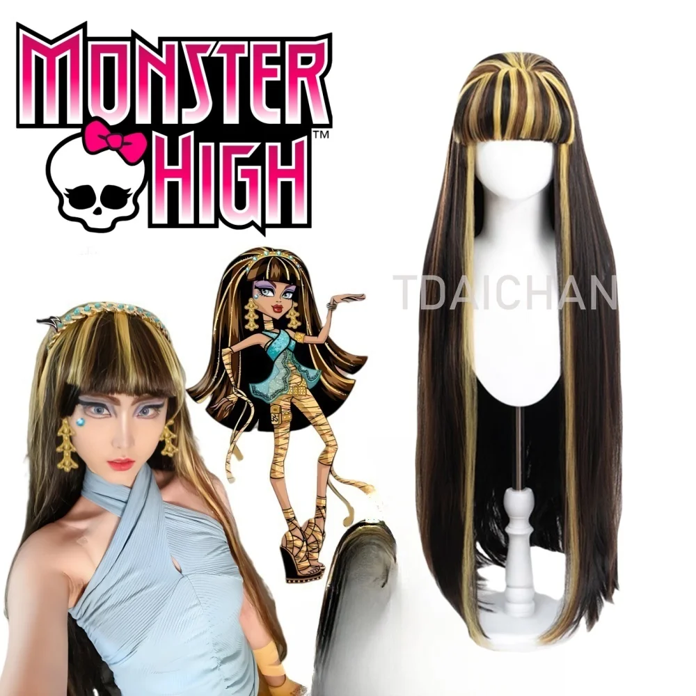 

Парик Game Cleo de Nile, аниме Monster High Cleo de Nile, милый парик для косплея, термостойкий синтетический женский длинный парик