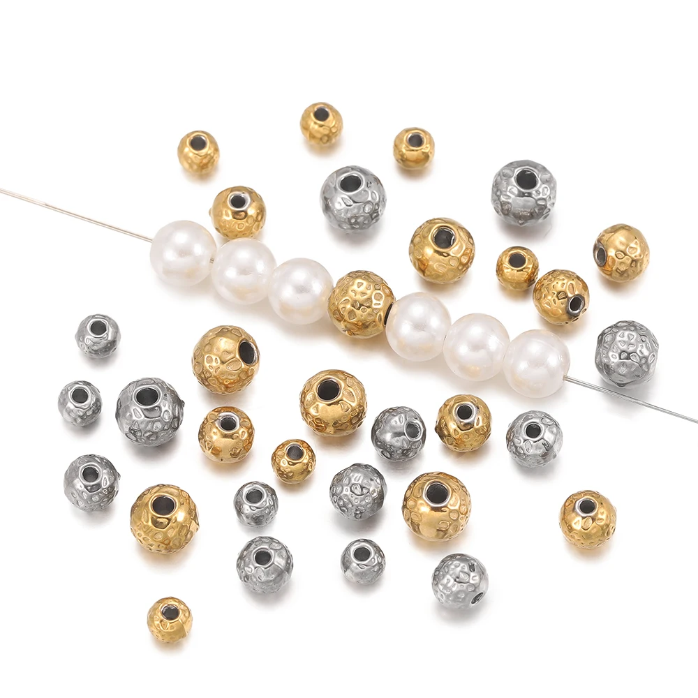 10pcs/lot 4 5 6mm Stainless Steel Balls Beads Round Loose Spacer Beads for DIY Necklace Bracelets Jewelry Making Accessories