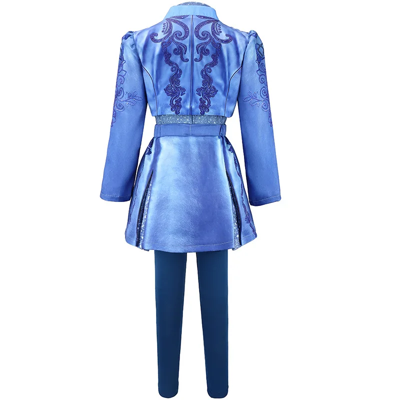 Girls Blue Fairy Princess Cosplay Costume Halloween Fancy Dress With Wings Accessories For Birthday Carnival Dress Suit 2-10T
