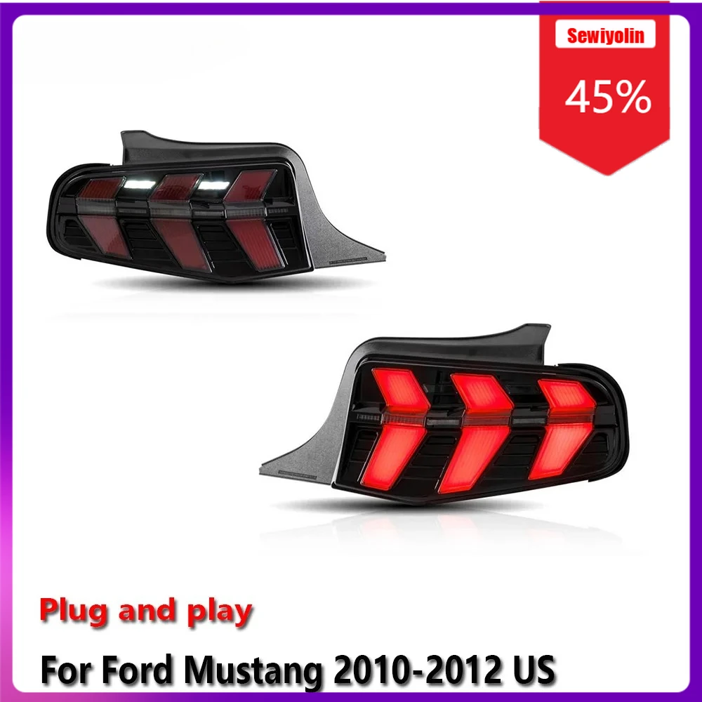 

Sewiyolin автомобильные светодиодные фонари задний фонарь в сборе для Ford Mustang 2010-2012 авто противотуманные фары DRL тормозной указатель поворота