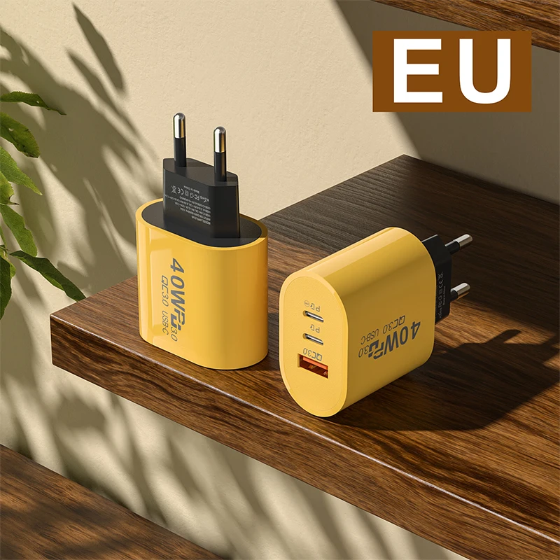 40W USB C Charger Quick Charge 3.0 USB Wall Charger PD Type C Phone Charger Power Adapter For Phone Mobile Phone Quick Charger