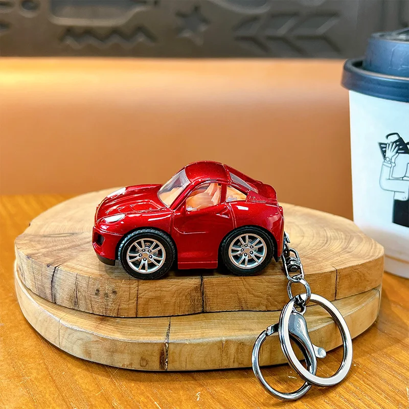Mini llavero de juguete de aleación creativo para coche, colgante de simulación de coche de carreras, coche fundido a presión, adorno de juguete, recuerdos de fiesta para niño