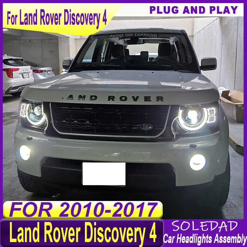 Car Headlights for Land Rover Discovery 4 2010-2017 Defender Style Blue Start LED Headlamp Assembly Projector Lens Accessorie