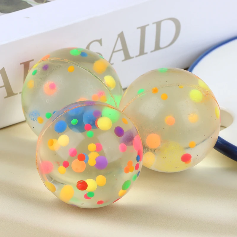 Bolas de goma de colores transparentes para niños, juguetes para saltar, bolas hinchables, regalos de recuerdo de fiesta, 42mm