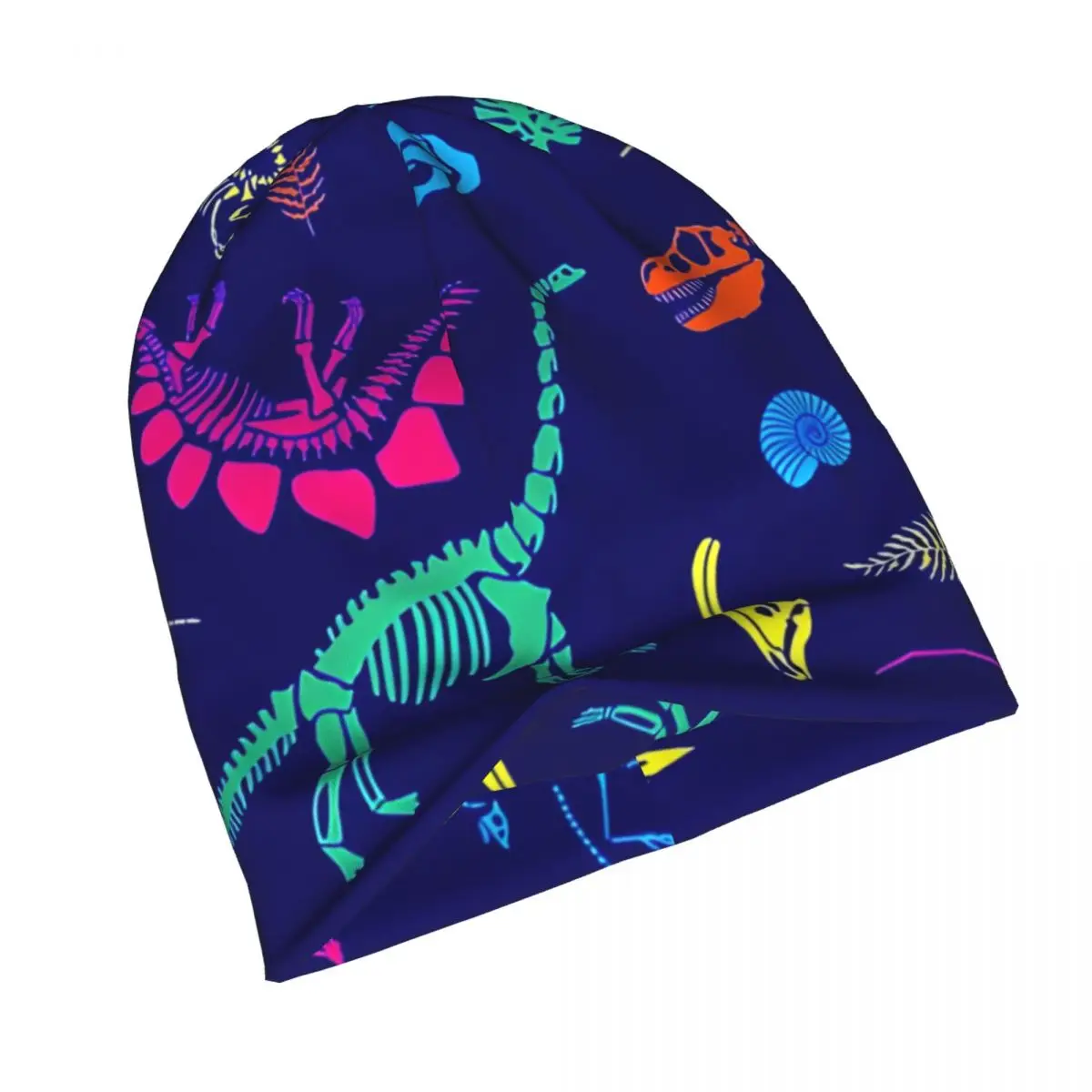 Dinosaur Fossils Outdoor Hats Neon Dinosaur Fossil Thin Hat Bonnet Hipster Skullies Beanies Caps Men Women's Earmuffs