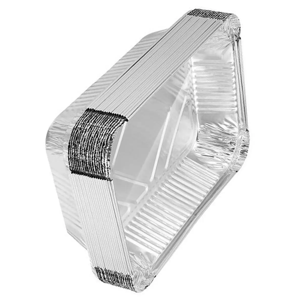 Oct Sale 50 Pcs Aluminum Foil Food Containers Disposable BBQ Boxes Tin Rectangular Oven Proof Heat Kitchen Food Holders Party