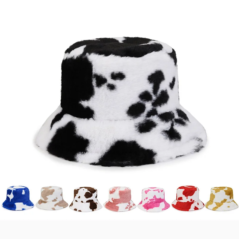 

New Leopard Flat Top Girl Bucket Hat Autumn Winter Keep Warm Fisherman's Caps Foldable Outdoor Basin Cap Women Personality Hats