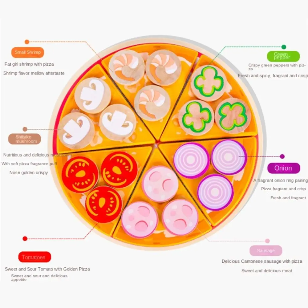 Simulation Pizza Pretend Play Interactive Early Education Dramatic Food Pizza Toys Cognitive Montessori Cookie Play Food Set