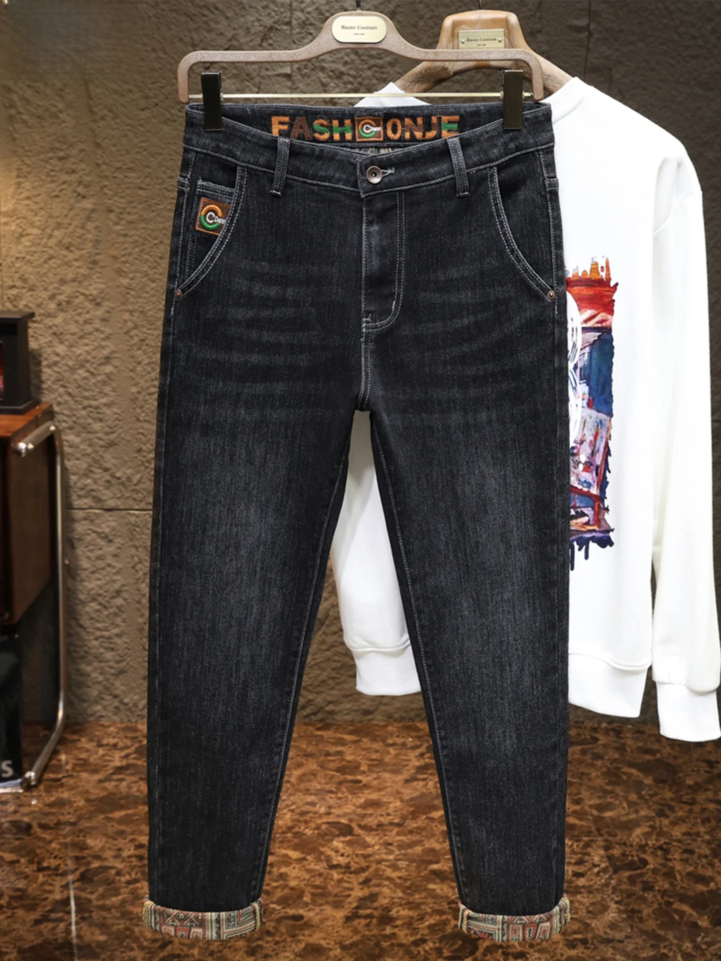 

New 2026 Men's Loose Straight Leg Jeans Soft Comfortable Casual Black Grey Denim Pants Spring Fashionable Comfortable Fit