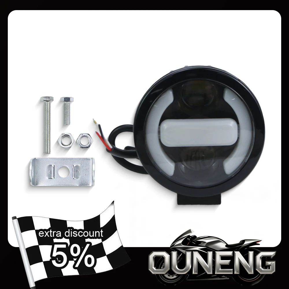 

Universal 3.5 inch Motorcycle LED Spotlight White Yellow Light Hi Lo Driving Fog Lamp For Yamaha Suzuki