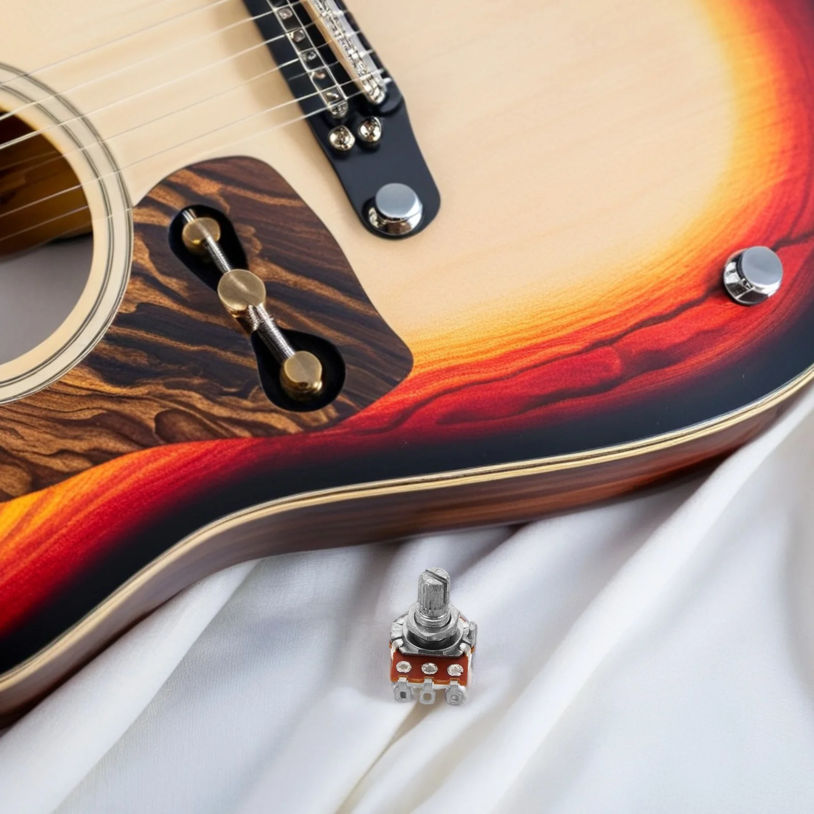 

4 Pcs Guitar Potentiometer Audio Volume Tone Pots Electric Parts Switch Handle Metal Bass Accessories