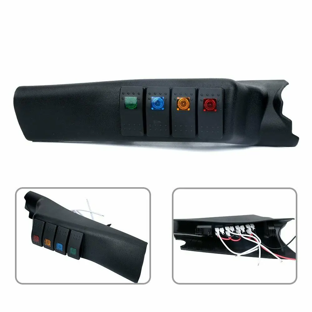 Carro A-Pilar Switch Pod Painel, Rocker do lado esquerdo para Jeep Wrangler JK 2007-2017