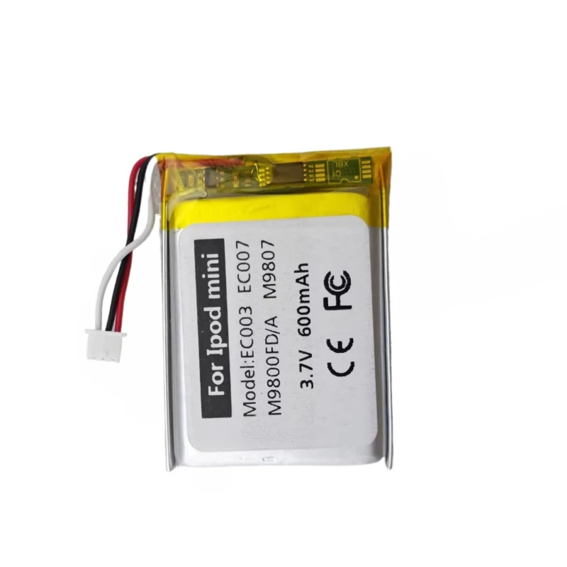 แบตเตอรี่ใหม่ 3.7V 600mAh รุ่น EC003 EC007 สำหรับ iPod Mini M9806 M9804 M9801 M9802 W065 M9807 A1051 M9805 4GB MP3/4 รุ่นที่ 1 และ 2