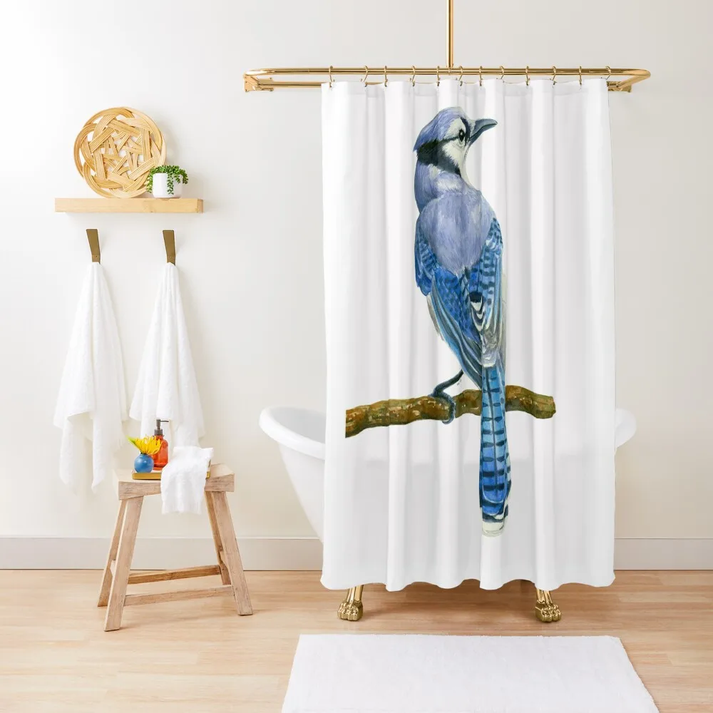 

Blue jay watercolor Shower Curtain Waterproof Bathroom Shower Bathroom Decor For Bathroom Shower For Set Curtain