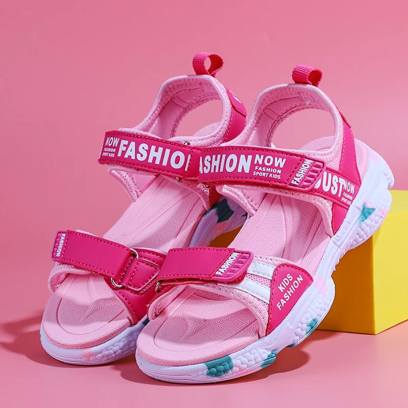 Sandali per ragazze sandali per neonate leggere scarpe Casual per bambini scarpe da spiaggia per bambini antiscivolo scarpe da principessa rosa