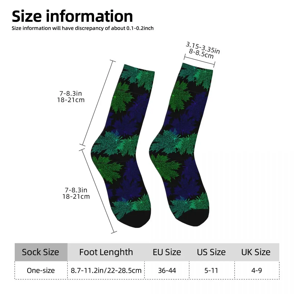 Maple Leaves Stockings Autumn Graphic Elegant Socks Winter Anti Skid Socks Unisex Men Cycling Soft Breathable Socks