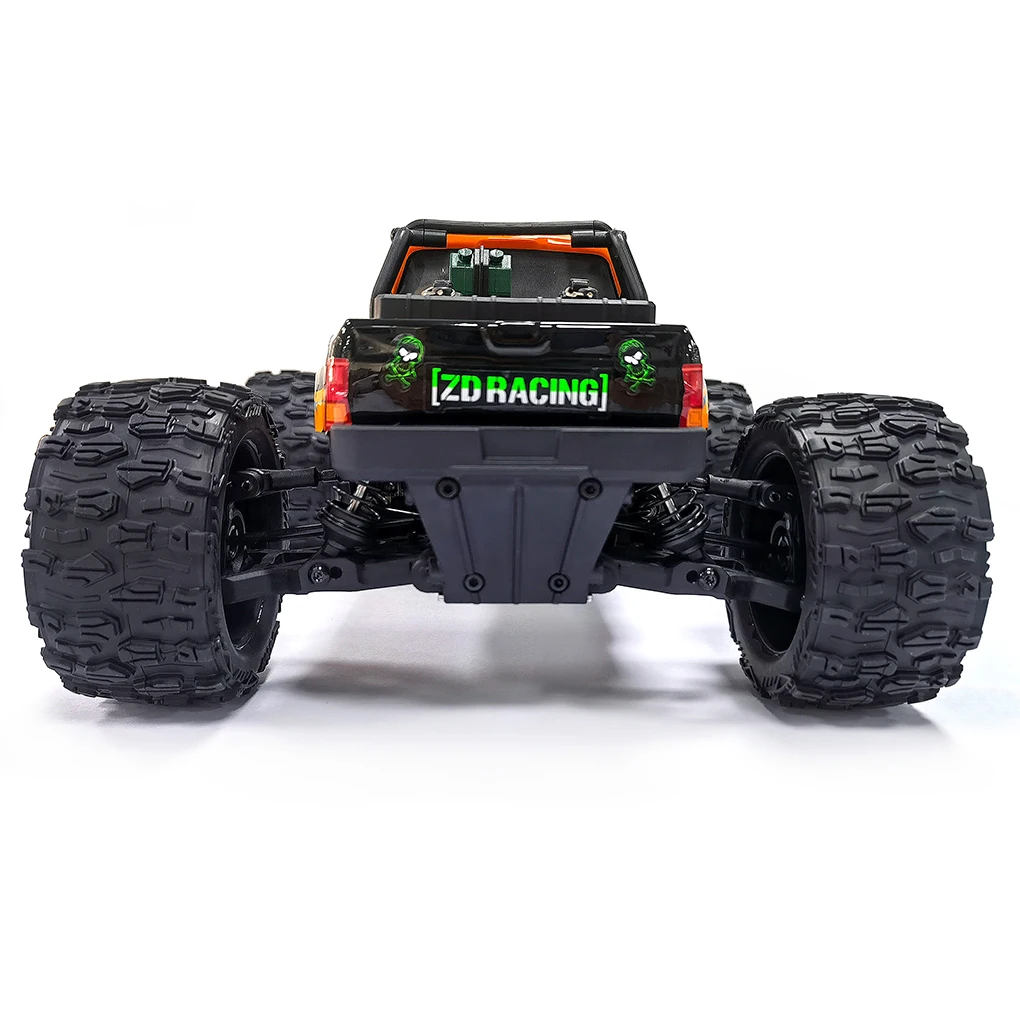Simulated Front Impact Headlights And Aluminum Alloy Chassis For ZD RACING MT16 1/16 RC Car Black