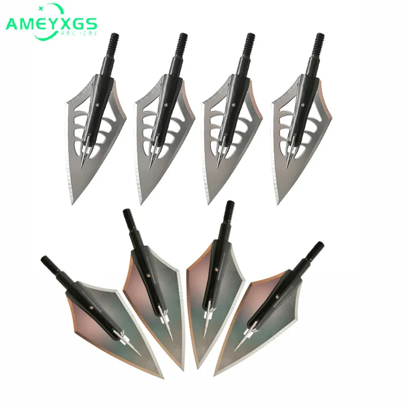 

6/12pcs Arrowhead 144/160Gr Screw-In Points Broadhead Sharp Blade Anodized-Surface DIY Arrow Shaft for Archery Shooting Training