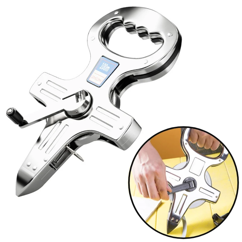 30/50/100m Portable Steel Tape Measure for Precision Measuring Two-Legged Guide Wheel for Decoration on Construction Sites