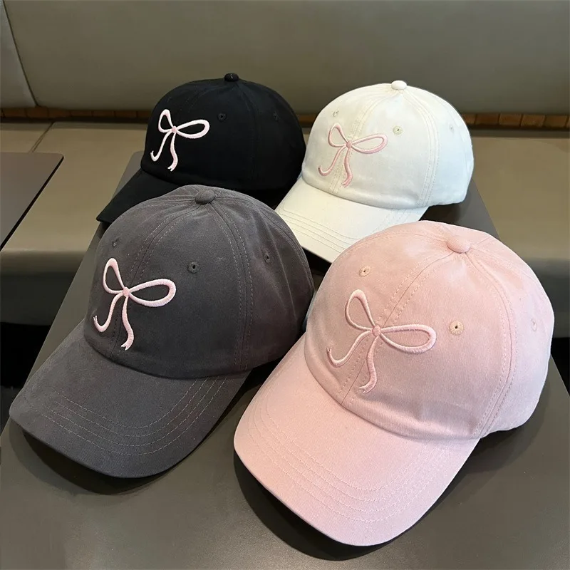 1/2/5 Uds gorra de béisbol con lazo rosa sombrero para el sol, lindo y dulce día de la madre de Pascua, opción de regalo perfecta adecuada para deportes al aire libre
