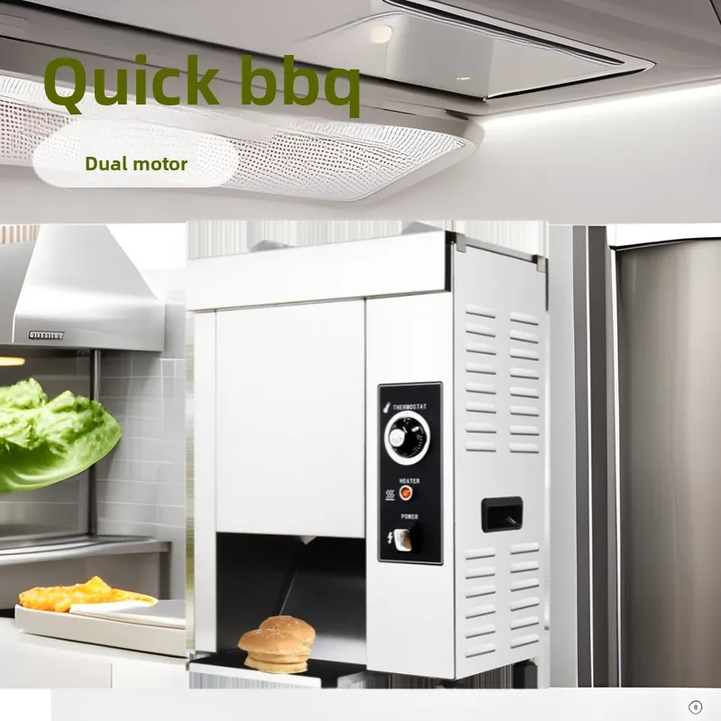 Vertical hamburger machine, commercial dual motor, 110V US fast electric baking machine for entrepreneurship