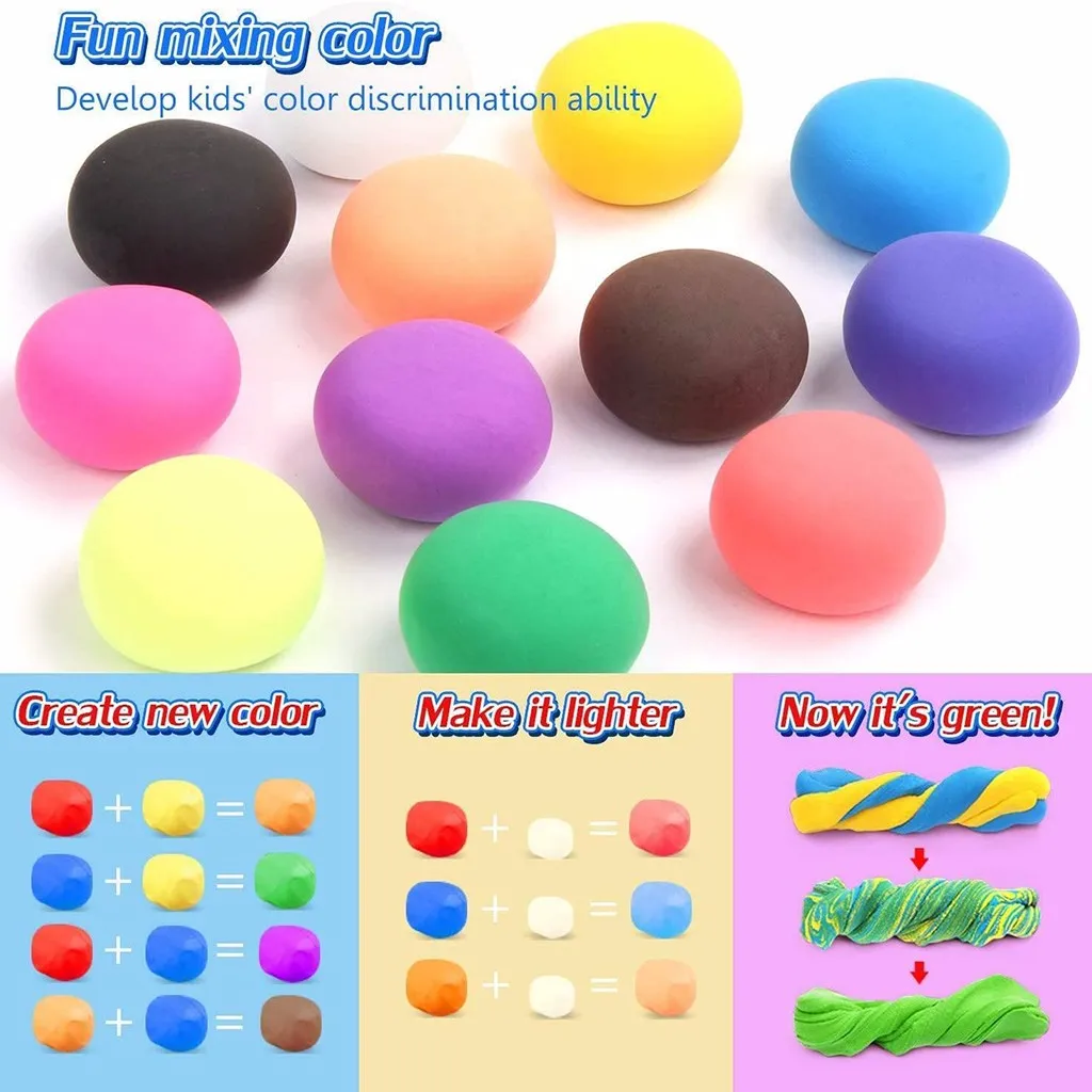 مجموعة طين تشكيل مكونة من 24 لونًا للأطفال غير سامة، لعبة فنية حرفية للأطفال في الفصول الدراسية المدرسية، هدية للحفلات