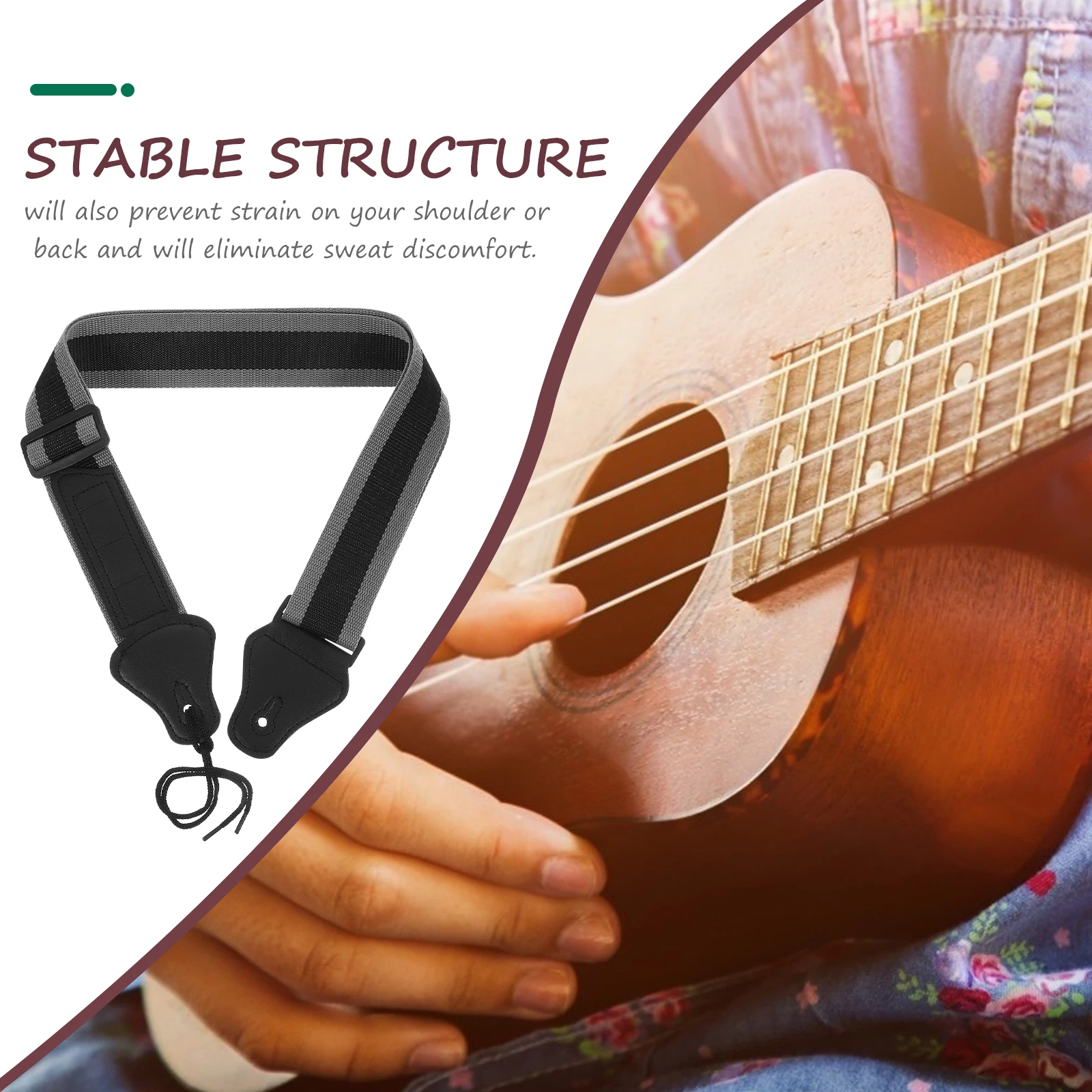 

Guitar Strap Comfortable Universal Shoulder Straps for Acoustic Electric Bass Guitar Pick Holder Ends Random Color