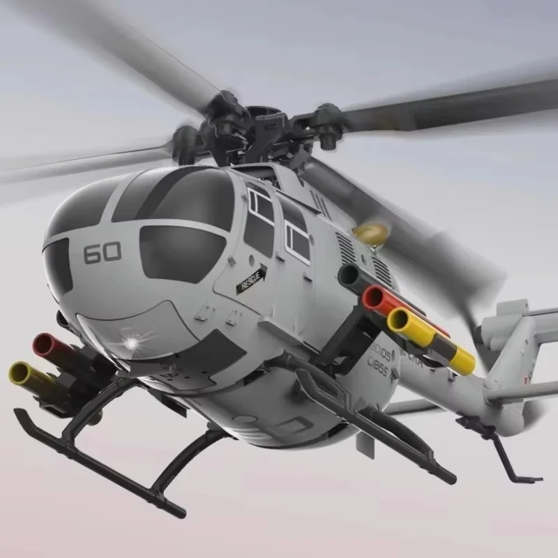 RC ERA C186S Helicopter Remote Controlled Simulation Brushless Six-Channel Model BO-105 Optical Flow Positioning Toy