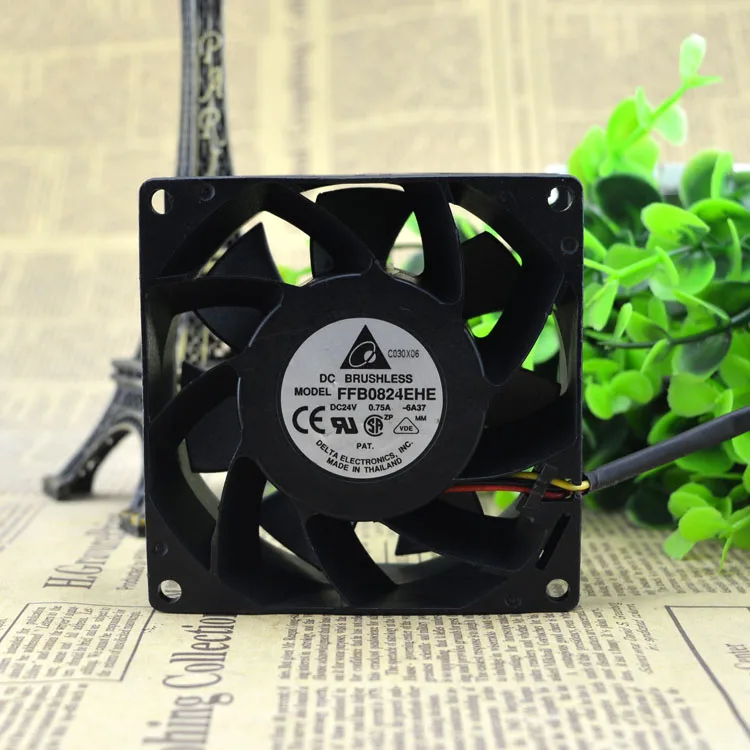 Original, Delta FFB0824EHE 8038 24V 0.75A inverter fan, large air volume fan 80*80*38mm