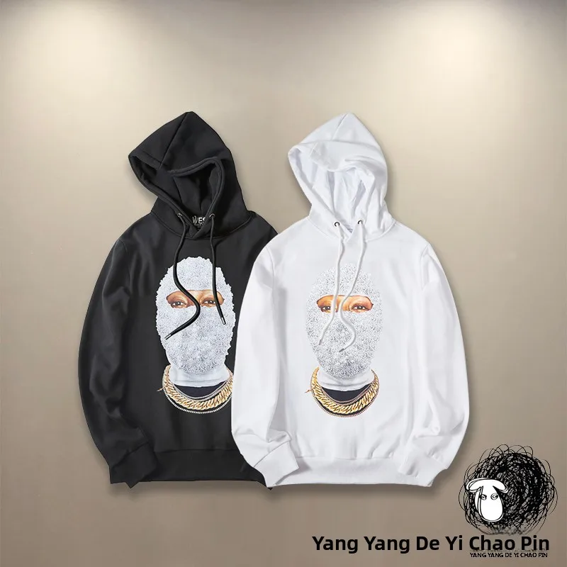 

Новая хип-хоп толстовка с капюшоном и жемчужным декором, свободная хлопковая толстовка для женщин и пар, молодежная верхняя одежда, модная уличная одежда для мужчин