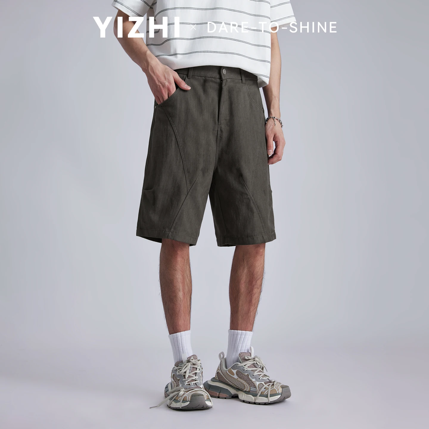 Fashion Men's Lyocell Ice Silk Cool Feel Draped Shorts 2026 Summer Solid Old Money Style Straight 5 Inch Casual Pants