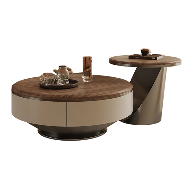 

Classic retro solid wood coffee table set luxury round coffee table modern minimalist design living room coffee table for sale