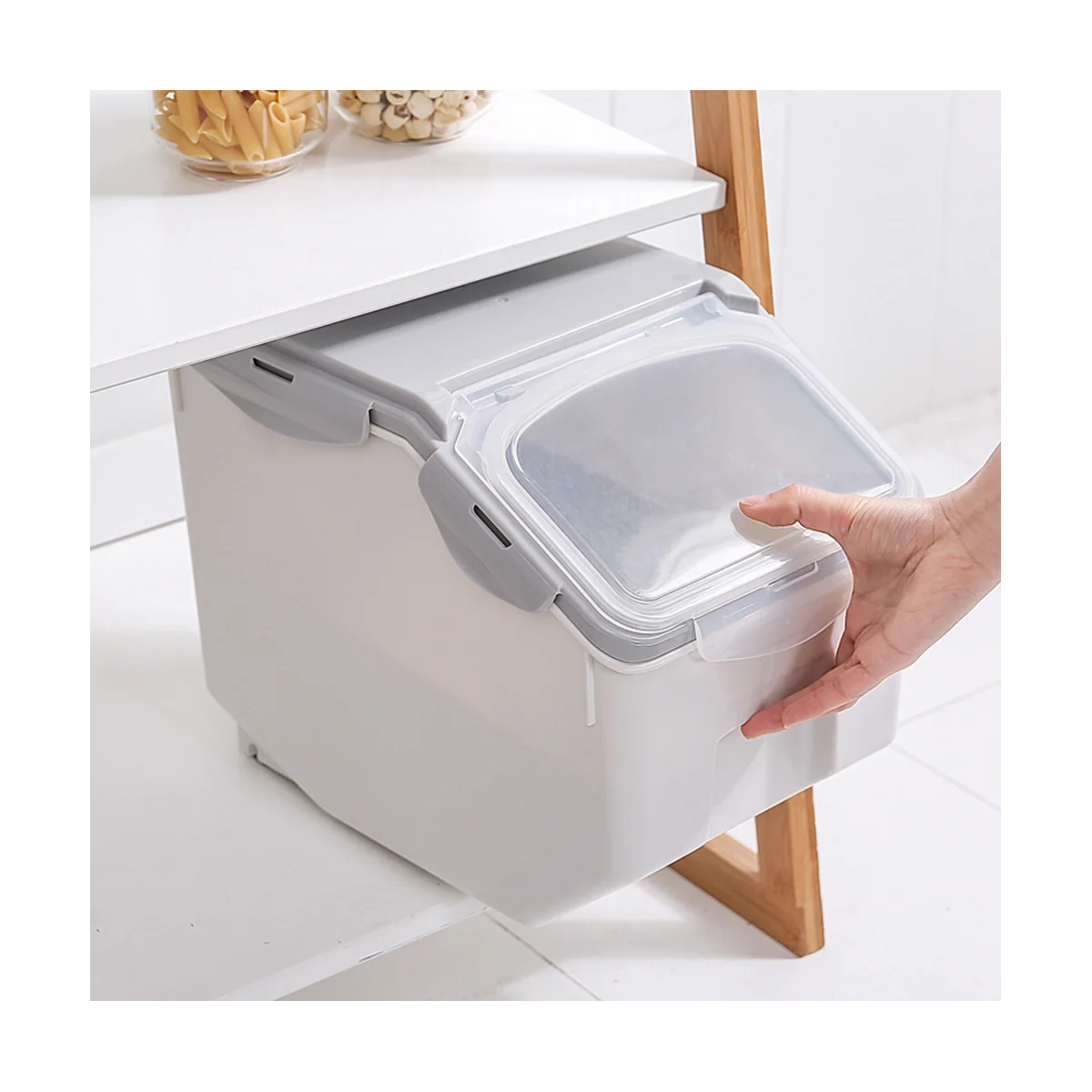 

15Kg Rice Storage Box Dispenser Cereals Storage Jar Pet Food Container Insect-Proof Moisture-Proof Storage