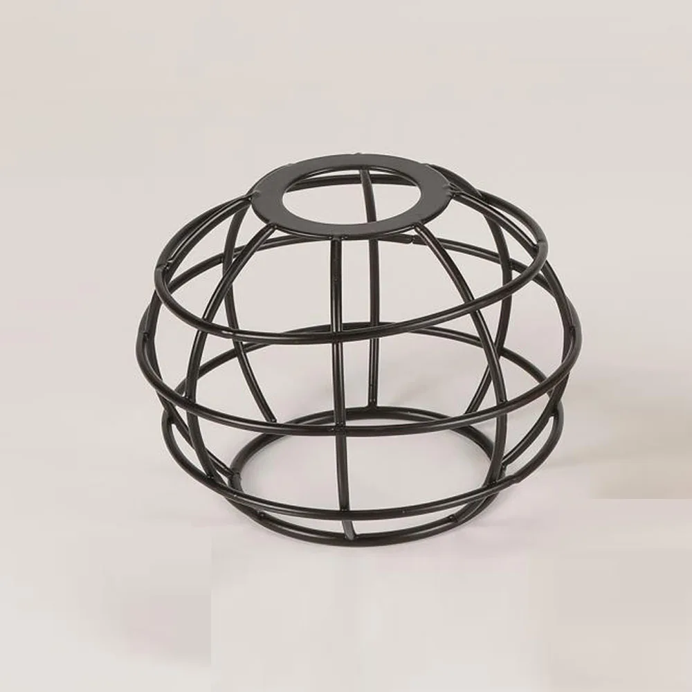 Lamp Shade Metal Light Guard Cage Cover Shades Retro Industrial Geometric Light Shade Metal Wire Frame Ceiling Pendant Lampshade