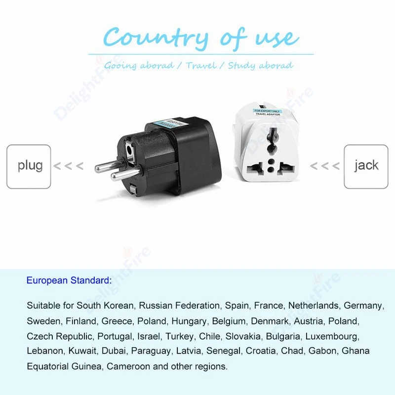 1 sztuk ue wtyczka Adapter elektryczny uniwersalna moc gniazdo elektryczne konwerter usa do ue Korea hiszpania francja rosja zasilanie prądem