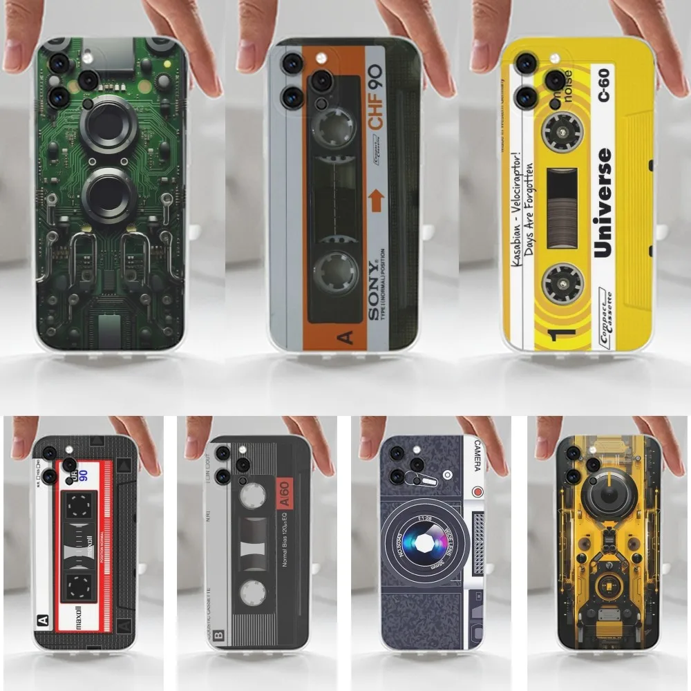 

Old Cassette Tape Phone Case For iPhone 16,15,14,13,12,11 Plus,Pro,Max,XR,XS,X,7,8 Plus,SE,Mini,Transparent,Silicone Case