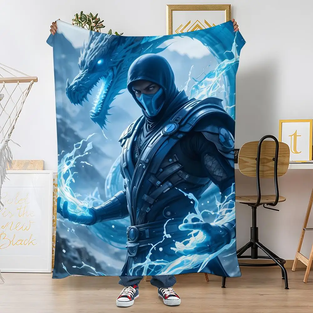 BELIEBTE Mortal KombatS Überwurfdecke aus weichem Korallenfleece, 310 g/m2, flauschiger, warmer Überwurf für Sofa, Bett, Couch, Schlafzimmer, Dekoration