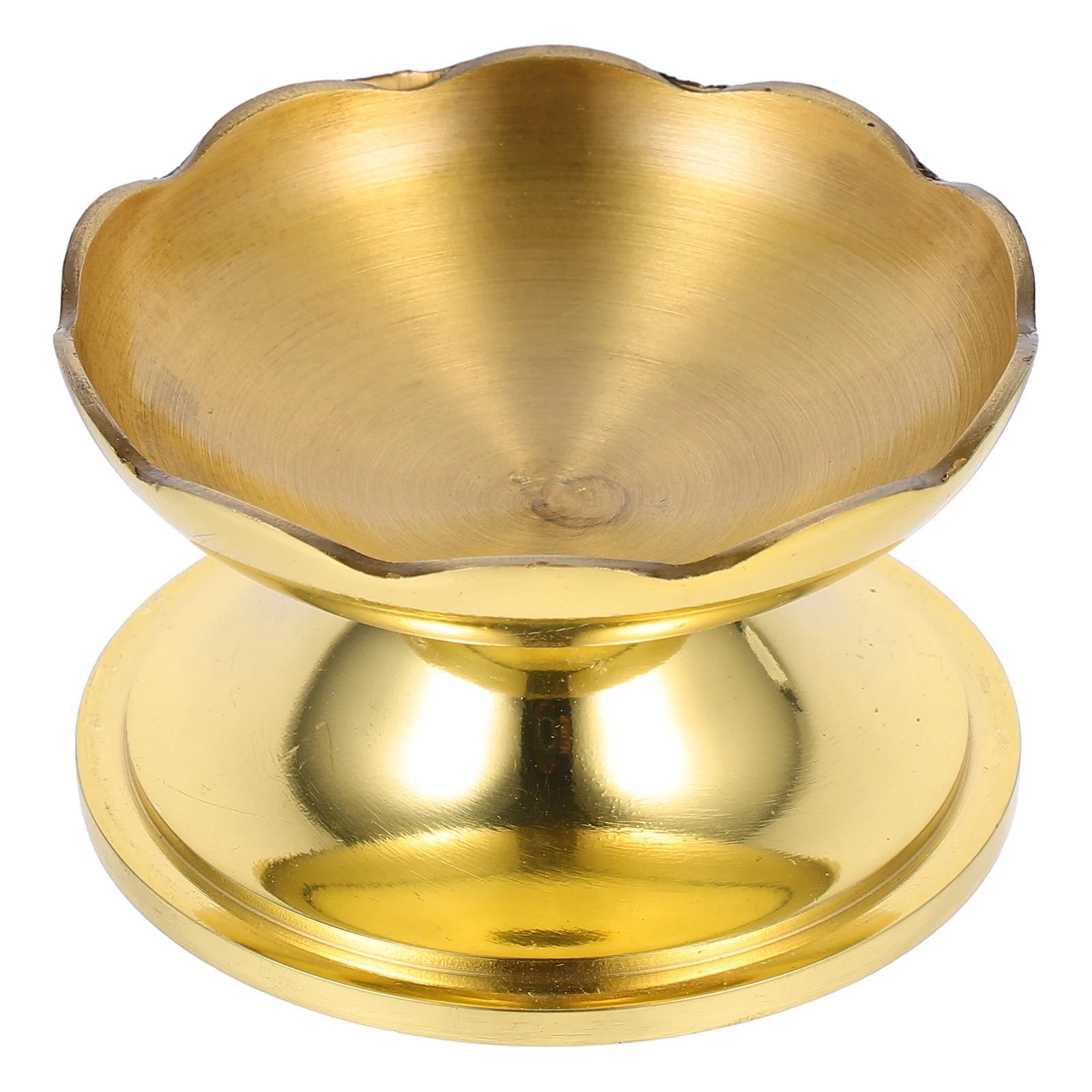 

Copper Crystal Candlestick Home Holder Butter Storage Base Light Lamp Buddha Utensils