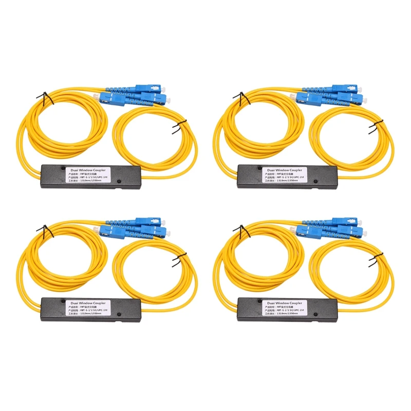 4X Ftth SC UPC 1X2 Plc Singlemode Fiber Optical Splitter Fbt Optical Coupler